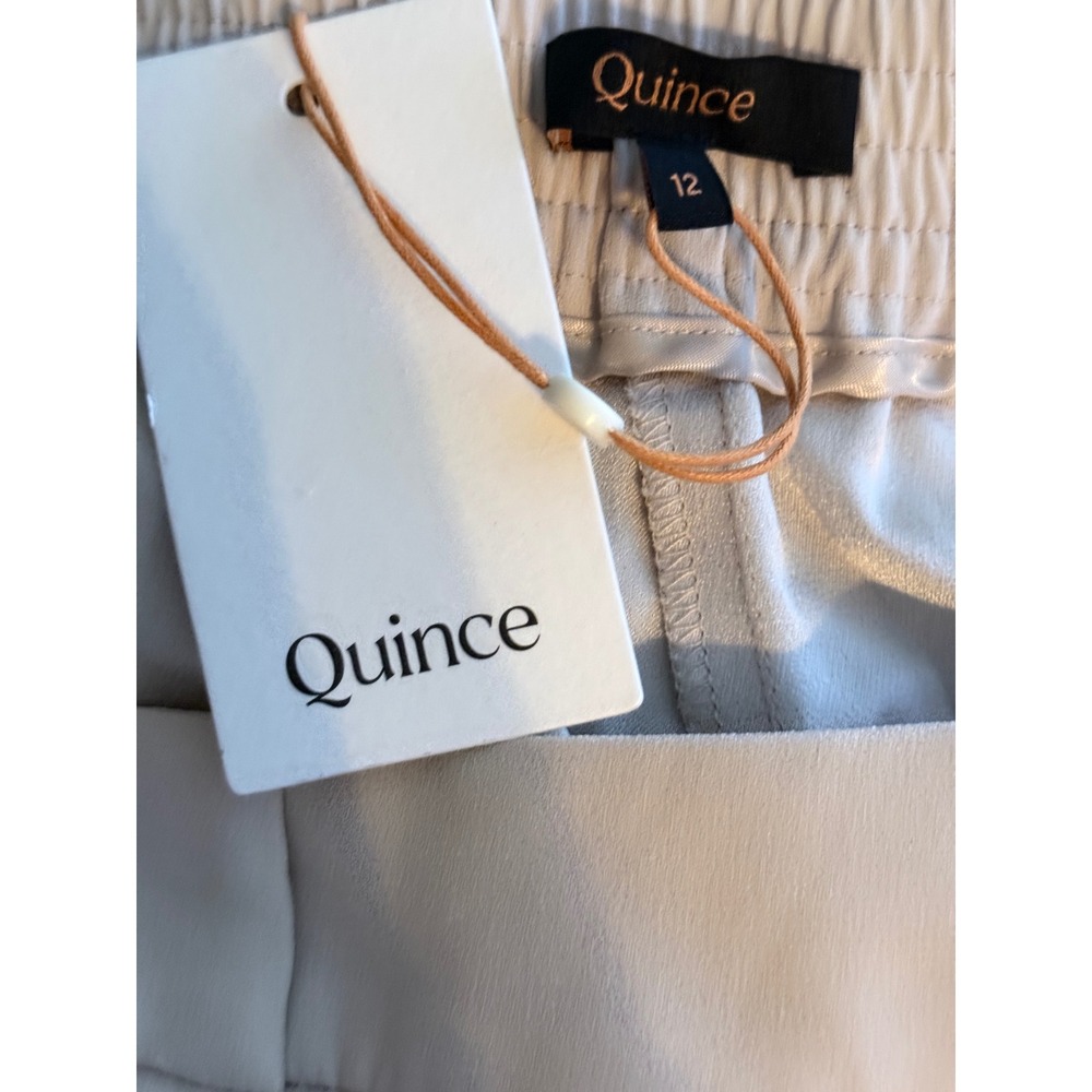 Quince Stretch Crepe Classic Trouser Pants Textured Sand Beige Size 12 NWT - Picture 5 of 7